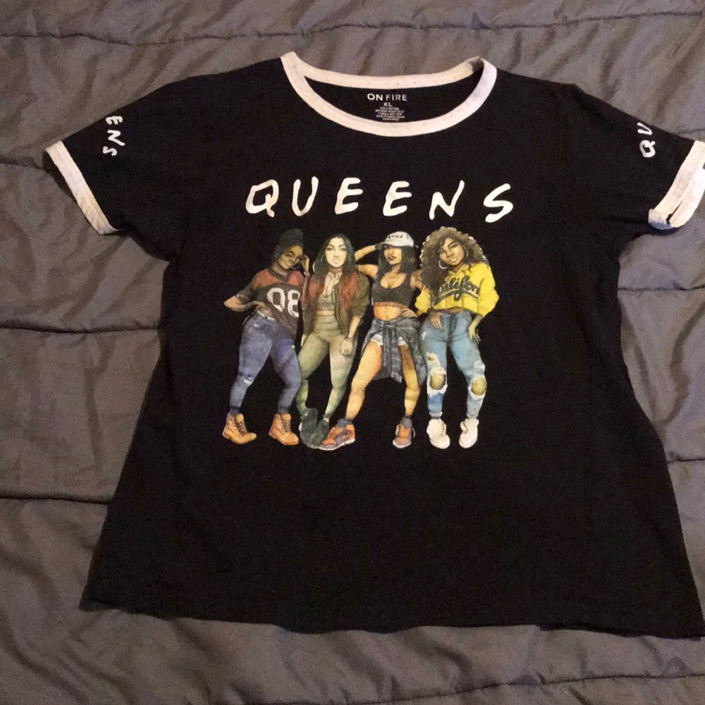 Black and white shirt with colored image